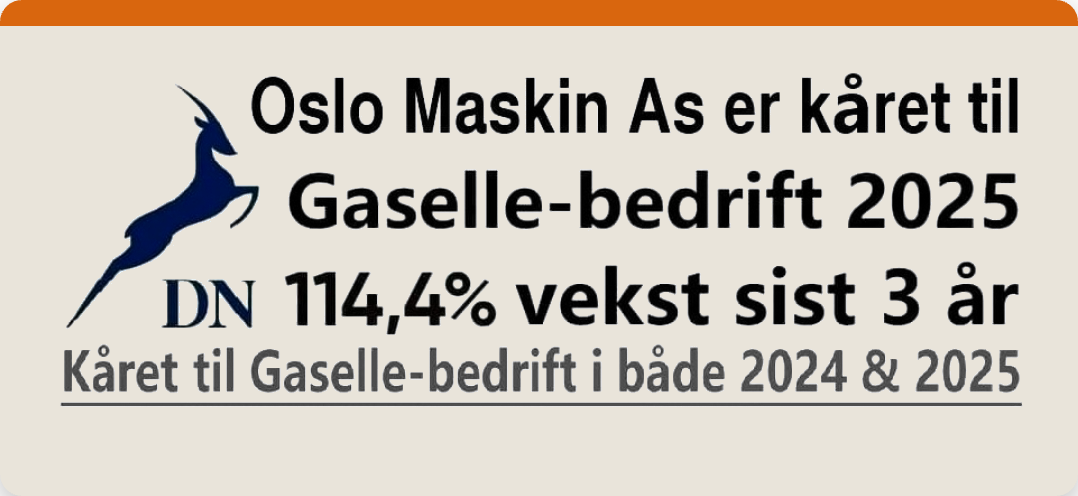 Oslo Maskin AS kåret til Gaselle-bedrift 2025